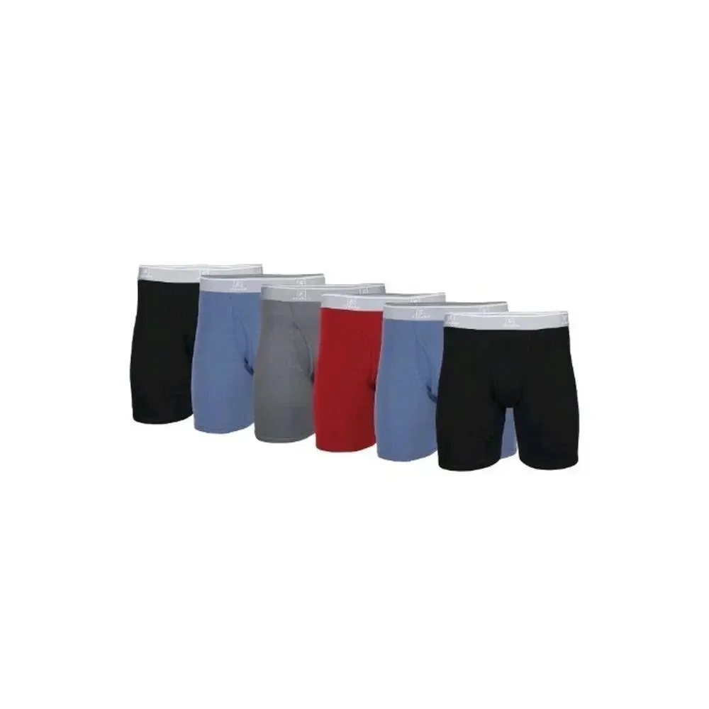 George Boxer Briefs 6-Pack Men’s M 32-34‎ Moisture Wicking Odor Control Tag-Free